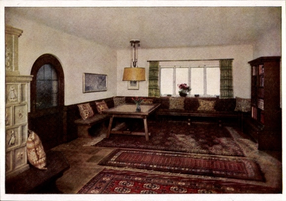 Ak Obersalzberg Berchtesgaden in Oberbayern, Haus Wachenfeld, Wohnzimmer