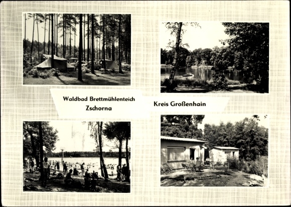 Postcard Zschorna Thiendorf Saxony, Waldbad Brettmühlenteich
