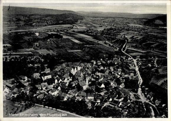 Postcard Markt Einersheim in Lower Franconia, aerial photograph of the town