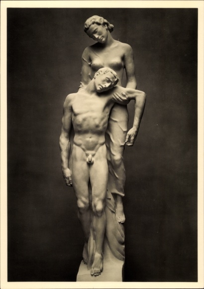 Ak Plastik von Josef Thorak, Letzter Flug, HDK 414, Körperstudie, Photo Hoffmann