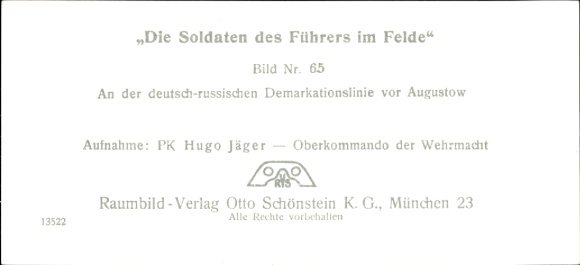 Stereo spatial image photo "The Leader's Soldiers in the Field", No. 65, Augustow