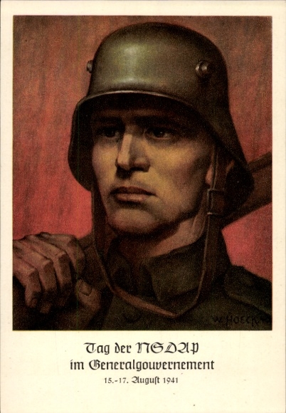 Dzień NSDAP w Generalnym Gubernatorstwie 1941, żołnierz Wehrmachtu w mundurze