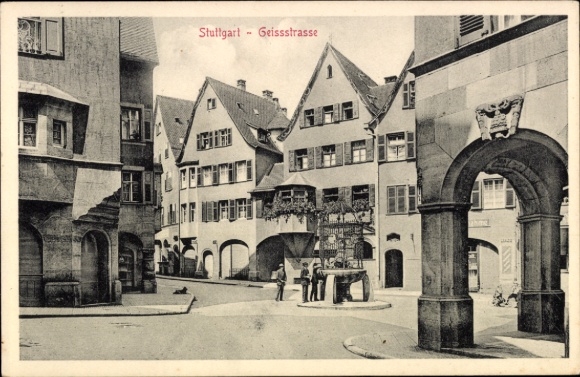 Postcard Stuttgart in Württemberg, Geißstraße