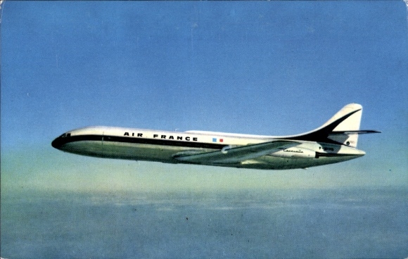 Postcard French passenger aircraft, Air France, Caravelle