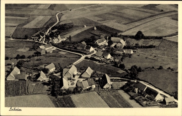 Postcard Leiheim Bissingen in Swabia Bavaria, aerial photo