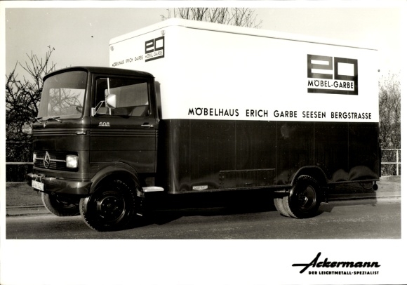 Foto Lastwagen, LKW Möbeltransporter, Möbelhaus Erich Garbe, Bergstraße