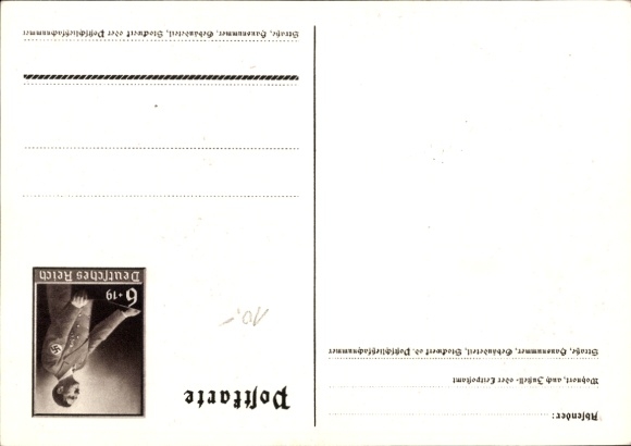 Postal stationery artist Postcard Klein, Only one can win and that is us, quote Adolf Hitler