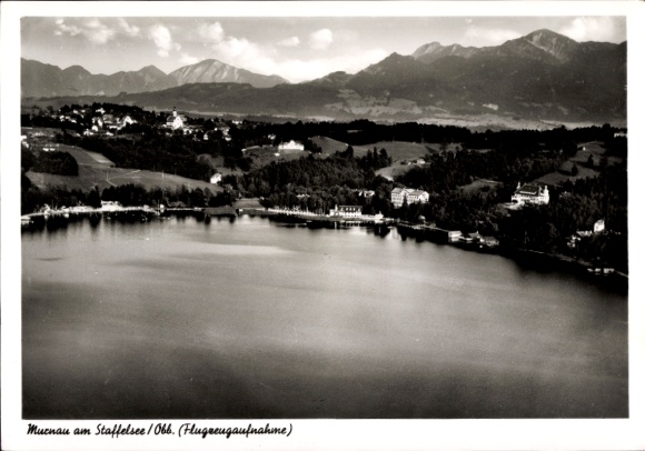 Postcard Murnau am Staffelsee, aerial photograph