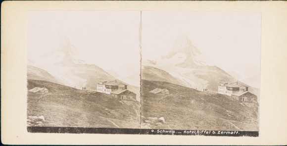 Stereo photo Zermatt Canton Valais, Riffelalp, Hotel Riffel