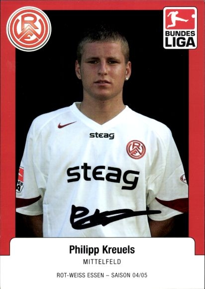 Autogrammkarte Fußballer Philipp Kreuels, Rot-Weiss Essen, Autogramm