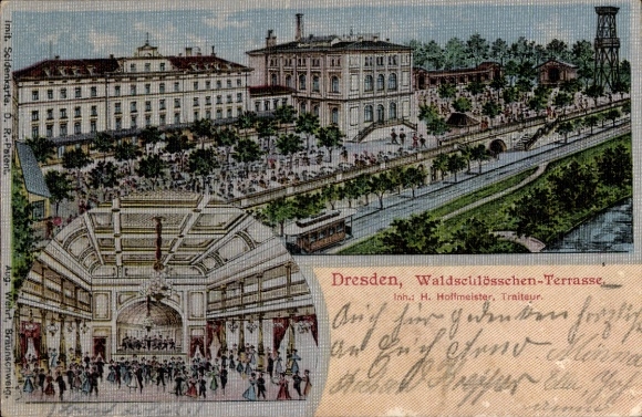 Seiden Chromo-Litho Dresden Altstadt, Waldschlösschen Terrace