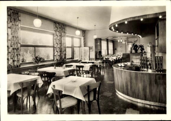 Postcard Heigenbrücken in Spessart Lower Franconia, Hotel St. Hubertus, dining room