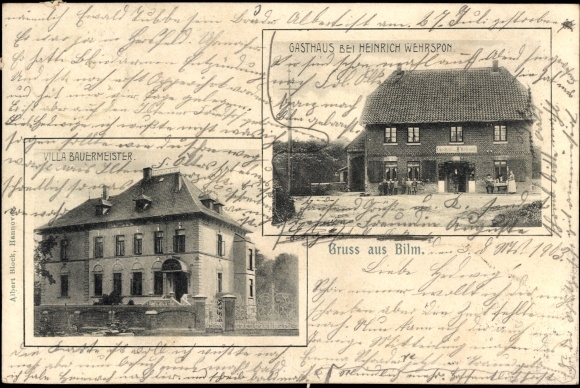 Postcard Bilm Sehnde in Lower Saxony, Villa Bauermeister, inn