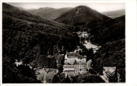 Postcard Bad Bergzabern on the Palatinate Wine Route, aerial photograph, Kurtal