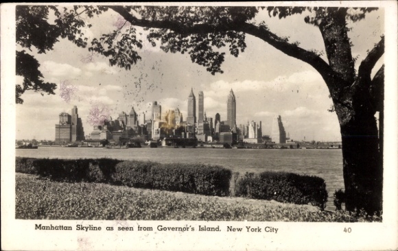 Ak Manhattan New York City VS, Manhattan Skyline, Governor's Island,