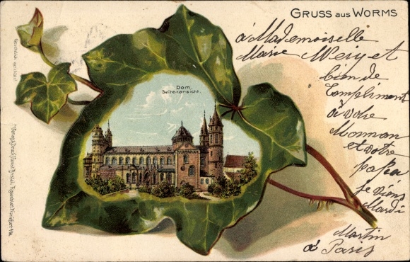 Ivy Leaf Chromo-Litho Worms am Rhein, Dom