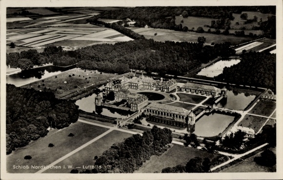 Postcard Nordkirchen in Westphalia, Nordkirchen Castle, aerial photograph