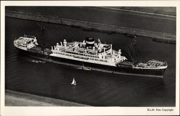 Postcard ship Klipfontein, Holland West Africa Lijn, HWAL