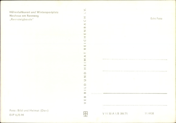 Postcard Neuhaus am Rennweg Sonneberg Thuringia, Rennsteigbaude
