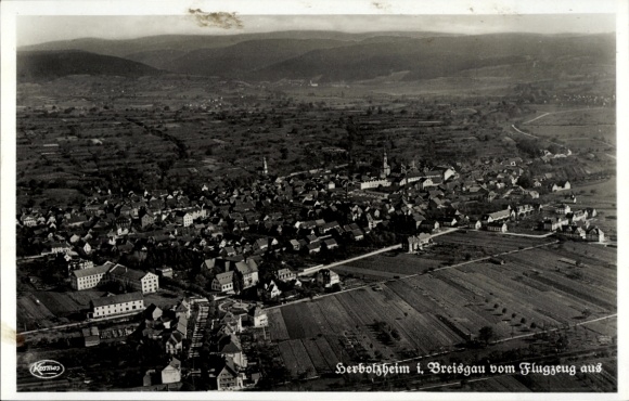 Ak Herbolzheim im Breisgau Schwarzwald, Luftaufnahme