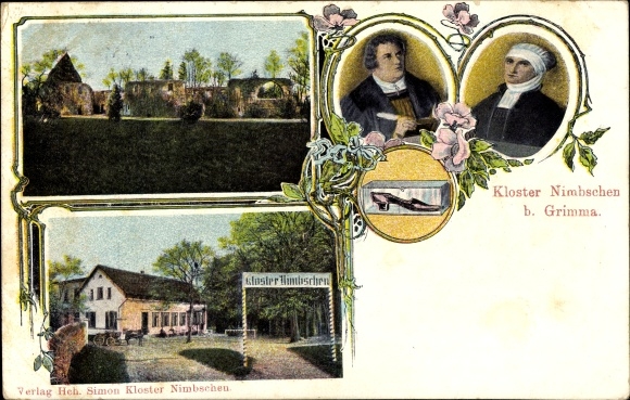 Ak Nimbschen Böhlen Grimma in Saksen, Nimbschen-klooster, hervormer Martin Luther, portret