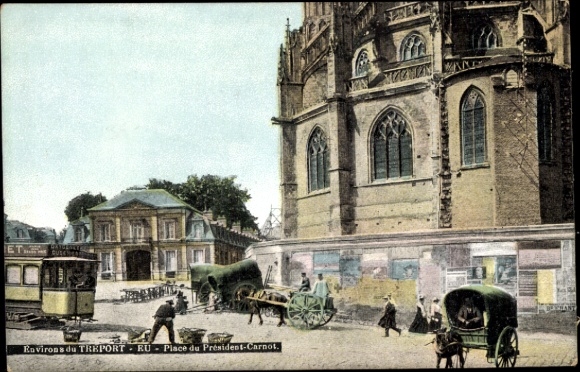 Postcard Eu Seine Maritime, view from Place du Président Carnot