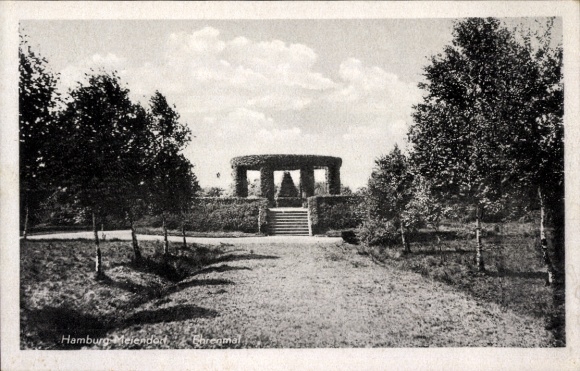 Postcard Hamburg Wandsbek Rahlstedt Meiendorf, Memorial