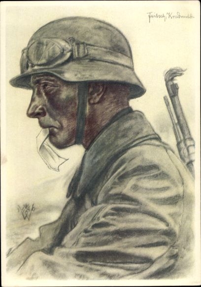Künstler Ak Willrich, W., Kradmelder einer Panzer Vorausabteilung