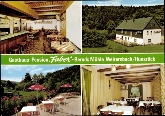 Postcard Weitersbach in the Hunsrück, Inn-Pension Faber, Bernd&#39;s mill, interior