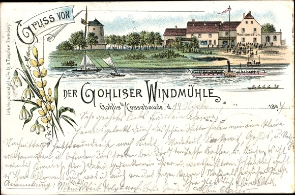Chromo-Litho Dresden West Gohlis, Gohlis windmill