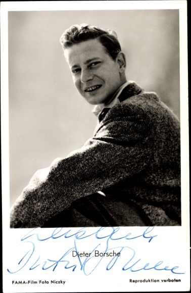 Postcard actor Dieter Borsche, portrait, jacket, collar, film Dr. hol