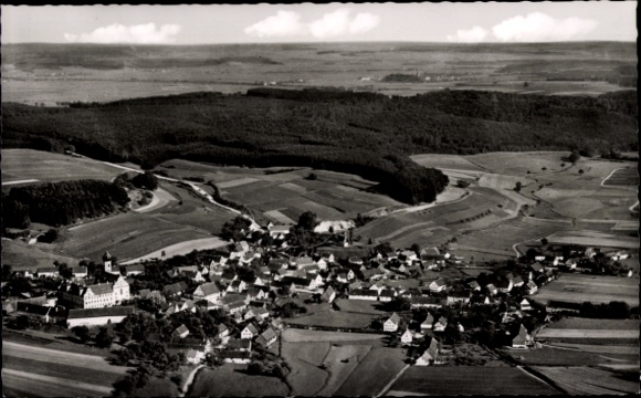 Postcard Edelstetten Neuburg an der Kammel Swabia, aerial photograph