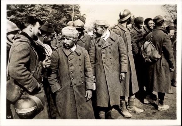Photo French prisoners of war, colonial fighters, May 1940, II WW