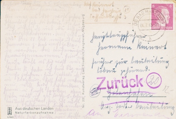 (20) Bad Harzburg / h / 04.02.1945 auf Ansichtskarte