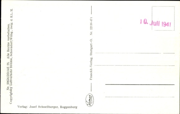 Postcard Roggenburg Swabia Bavaria, aerial photograph
