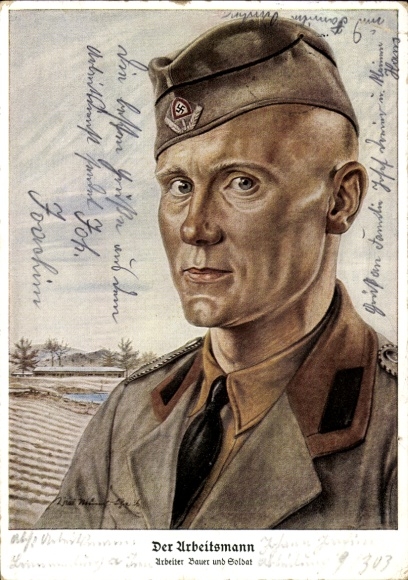 Künstler Ak Der Arbeitsmann, Arbeiter, Bauer und Soldat, Reichsarbeitsdienst