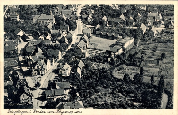 Postcard Dinglingen Lahr in the Black Forest Baden, aerial photograph