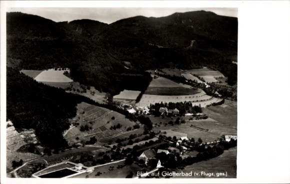 Postcard Glottertal in the Black Forest, view of Glotterbad, Gasthaus-Pension zur Sonne