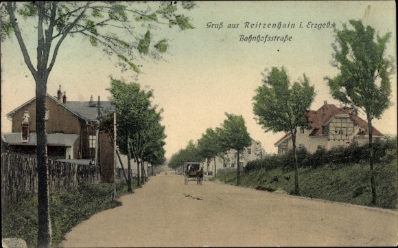 Ak Reitzenhain Marienberg in het Ertsgebergte, Bahnhofstrasse