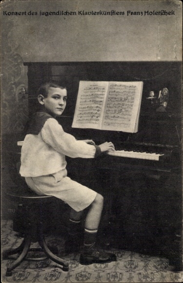 Ak Dresden Blasewitz, concert van de jonge pianospeler Franz Holetschek