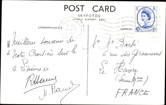 Postcard Dampfer SS Lisieux, ferry, SNCF