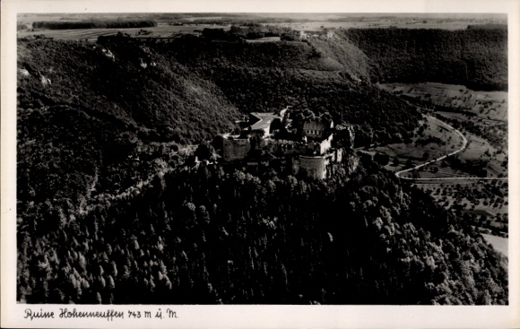 Ak Neuffen in Württemberg, Burg Hohenneuffen, Fliegeraufnahme