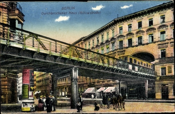 PC Berlin Schöneberg, Bülowstraße, Perforated House, elevated railway, subway