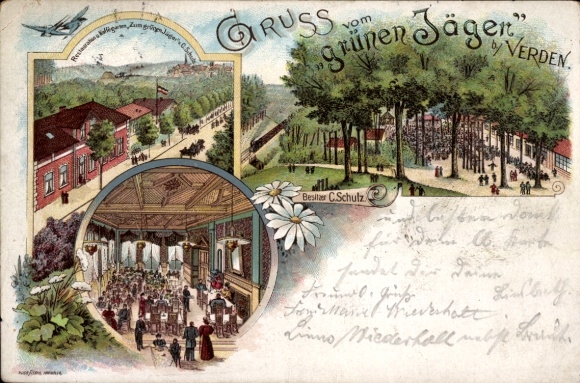 Chromo-Litho Verden an der Aller, Restaurant Grüner Jäger