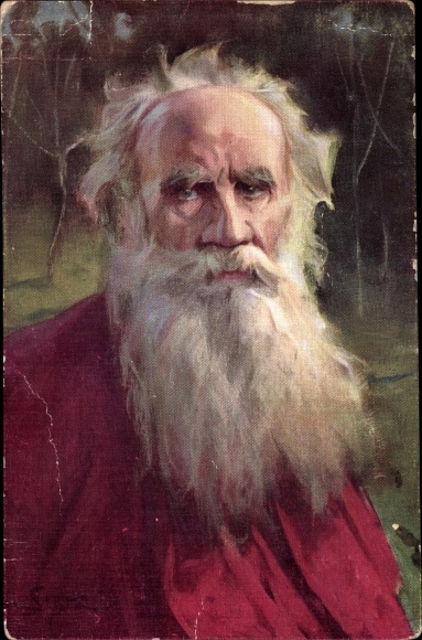 Artist PC Styka, Jan, Russian writer Lev Nikolayevich Count Tolstoy, portrait