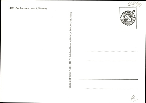 Postcard Gehlenbeck Lübbecke in East Westphalia, bank, fence, house
