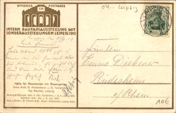 Leipzig Exhibition, Saxon-Thuringian Exhibition 1897, Hall for Spatial Art, Rose Garden, historic...