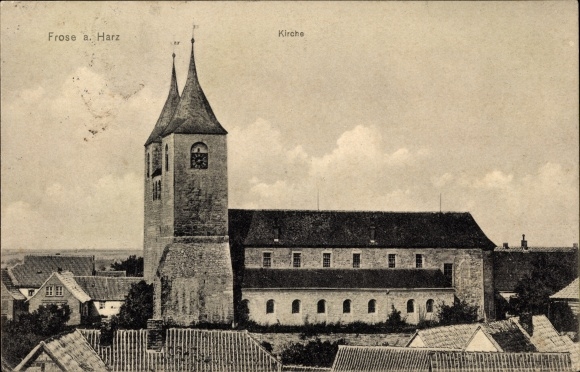 Ak Frose am Harz Anhalt, kerk