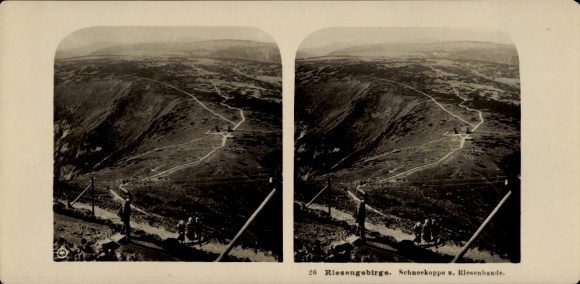 Stereo photo Malá Úpa Kleinaupa Giant Mountains region Königgrätz, Sněžka