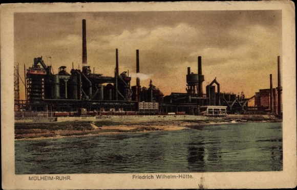 Postcard Mülheim an der Ruhr, Friedrich Wilhelm Hütte, chimneys